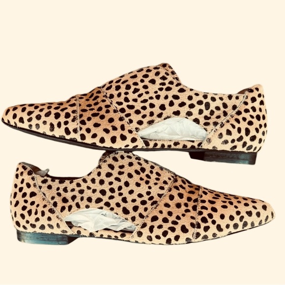 Matisse Mon Amie Calf Hair Slip On Oxfords Sz 8M Pointed Toe Side Cut-outs - Picture 5 of 12